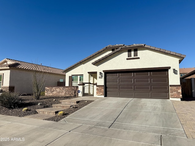 view of front facade with a garage