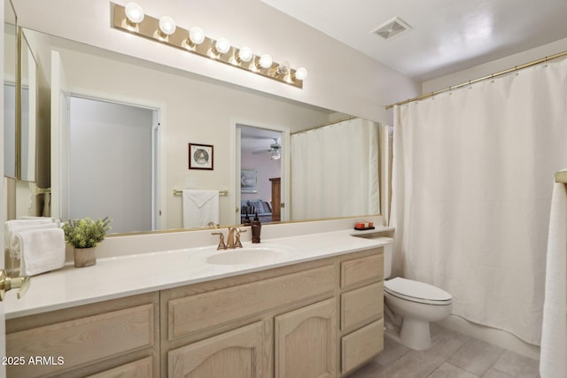 2055 N 56th St Unit 15, Mesa, AZ 85215 - full bathroom with vanity, ceiling fan, and a shower with curtain
