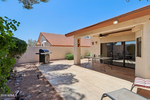 2055 N 56th St Unit 15, Mesa, AZ 85215 - view of patio with a ceiling fan and a grill
