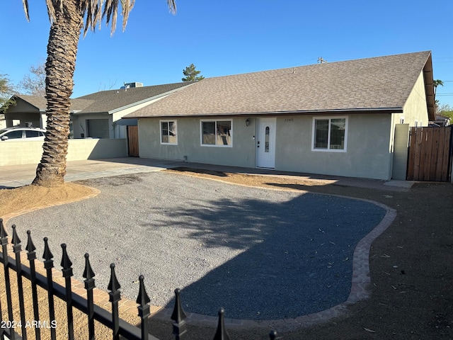 single story home with a patio