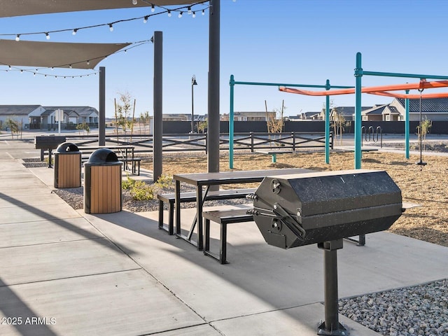 view of community featuring playground community