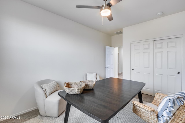 17728 W Paraiso Dr, Surprise, AZ 85387 - carpeted office space featuring a ceiling fan and baseboards