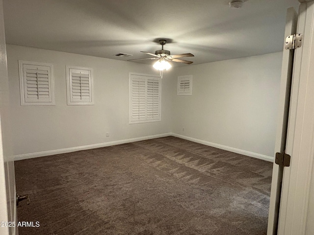 3480 E Sheffield Rd, Gilbert, AZ 85296 - empty room with ceiling fan, dark colored carpet, and a smoke detector