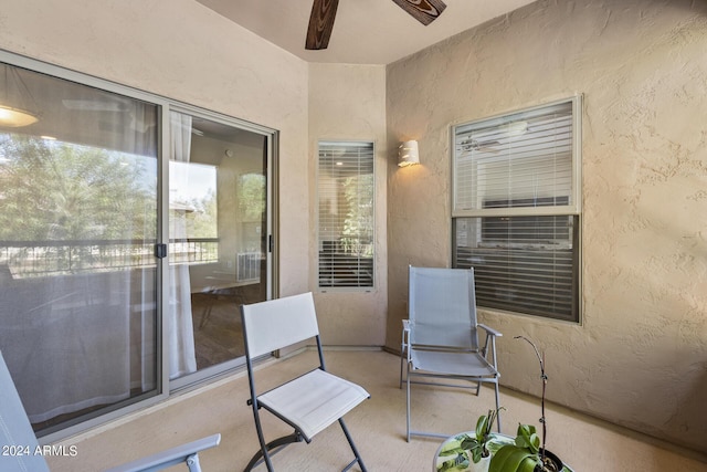 view of patio / terrace with ceiling fan