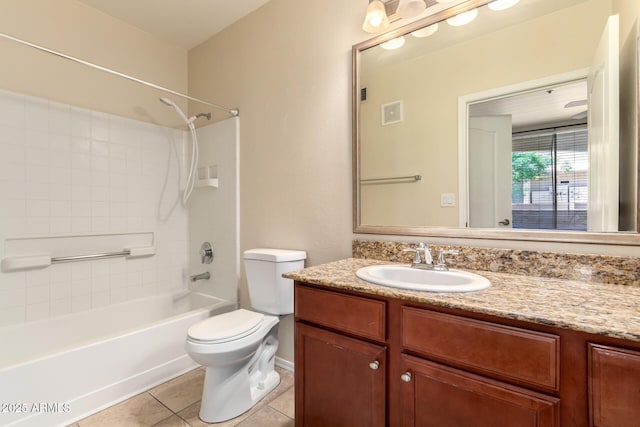 2134 E Broadway Rd Unit 1062, Tempe, AZ 85282 - bathroom with tile patterned floors, vanity, toilet, and washtub / shower combination