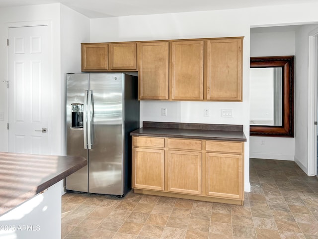 1737 W Hopi Dr, Coolidge, AZ 85128 - kitchen with stainless steel refrigerator with ice dispenser