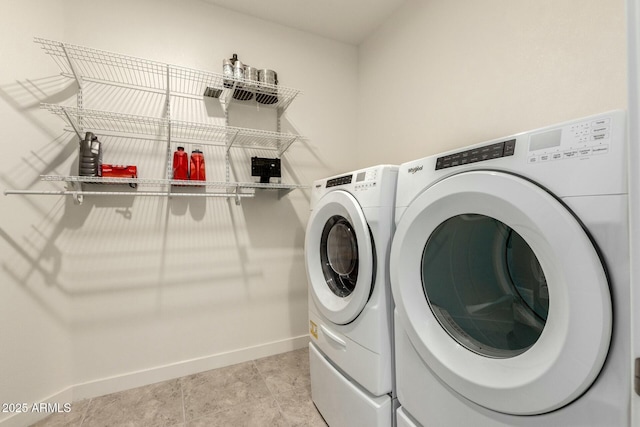 laundry room featuring washer and dryer