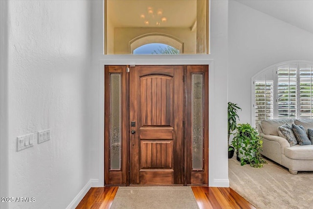 4402 E Barwick Dr, Cave Creek, AZ 85331 - foyer entrance with wood finished floors and a towering ceiling
