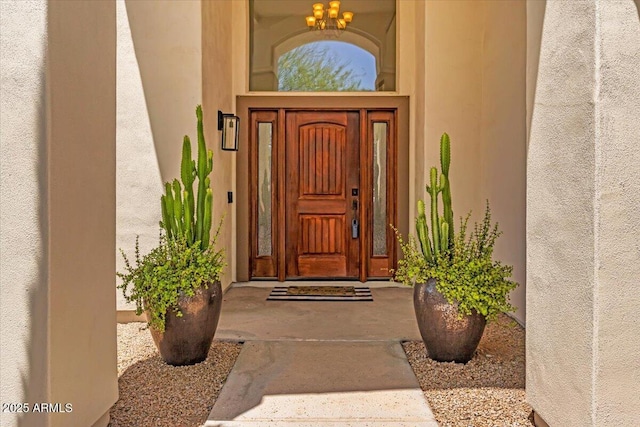 4402 E Barwick Dr, Cave Creek, AZ 85331 - doorway to property featuring stucco siding