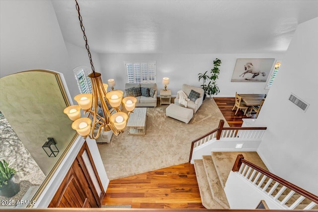 4402 E Barwick Dr, Cave Creek, AZ 85331 - living area featuring wood finished floors and stairway