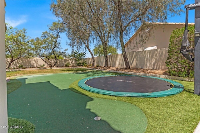 4402 E Barwick Dr, Cave Creek, AZ 85331 - fenced backyard featuring a trampoline