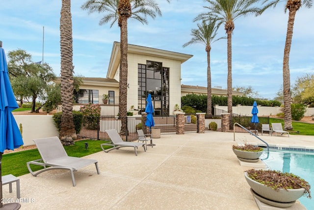 view of patio featuring a community pool