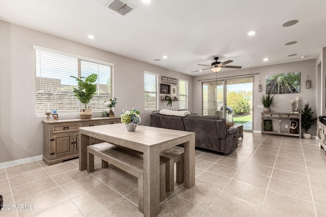 19920 W Monterosa St, Litchfield Park, AZ 85340 - dining area featuring light tile patterned flooring, plenty of natural light, visible vents, and recessed lighting