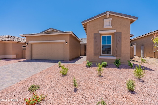 view of front of house with a garage