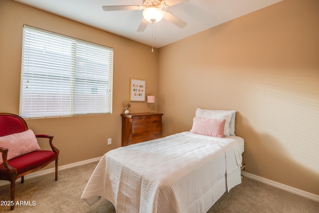 20742 E Mockingbird Dr, Queen Creek, AZ 85142 - bedroom with baseboards, carpet, and ceiling fan
