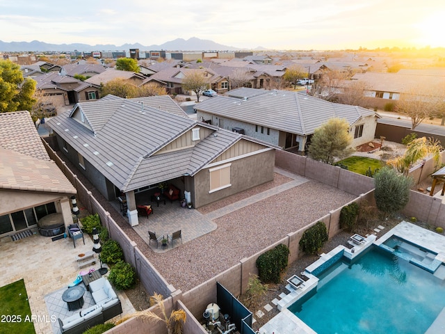 20742 E Mockingbird Dr, Queen Creek, AZ 85142 - birds eye view of property with a mountain view and a residential view