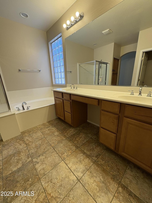 33512 N 24th Ln, Phoenix, AZ 85085 - bathroom featuring double vanity, a shower stall, and a bath