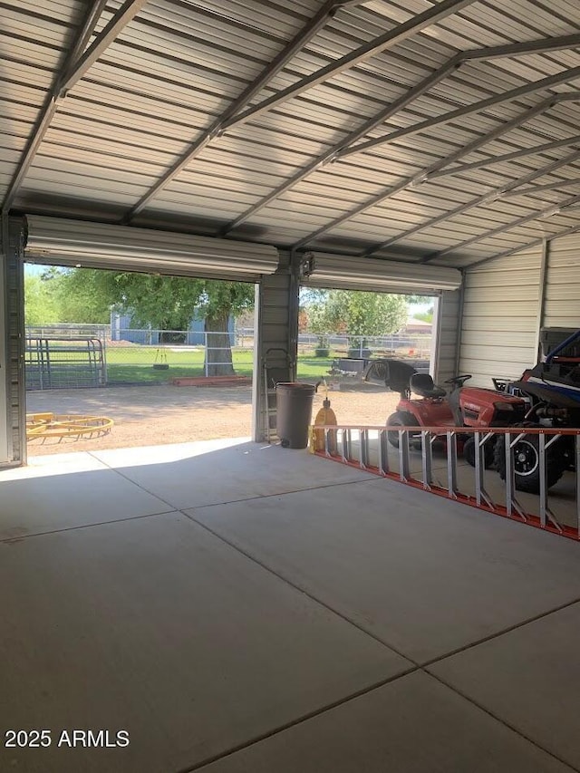 view of garage