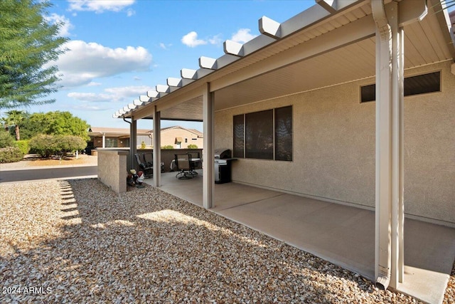 view of patio with grilling area