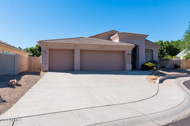 view of front of house with a garage