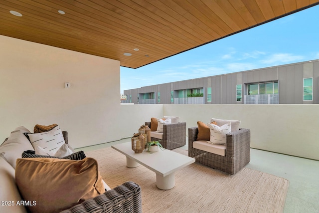 view of patio featuring an outdoor living space