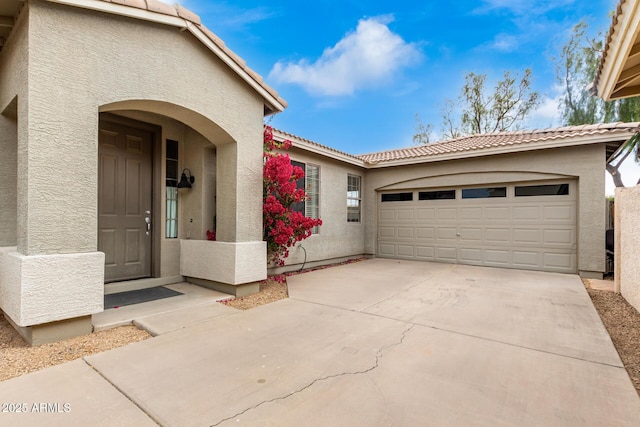 exterior space featuring a garage