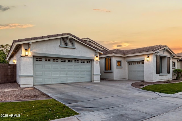 view of front facade featuring a garage