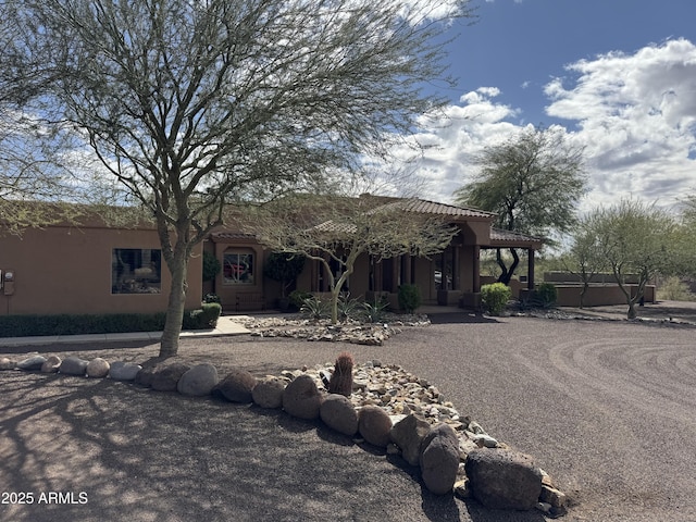 view of front of home with stucco siding