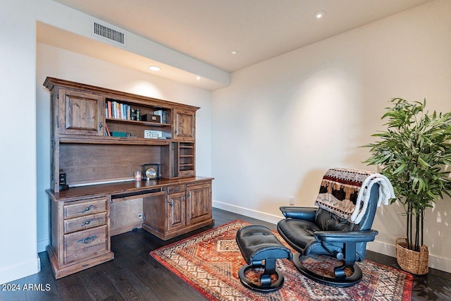 office featuring dark wood-type flooring