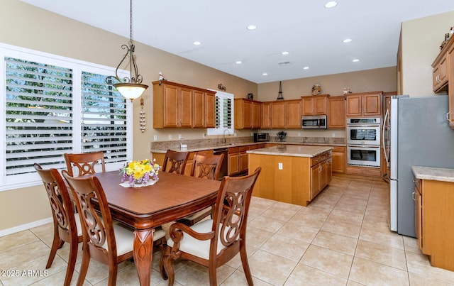 6133 W Fetlock Ter, Phoenix, AZ 85083 - dining area with recessed lighting and light tile patterned floors