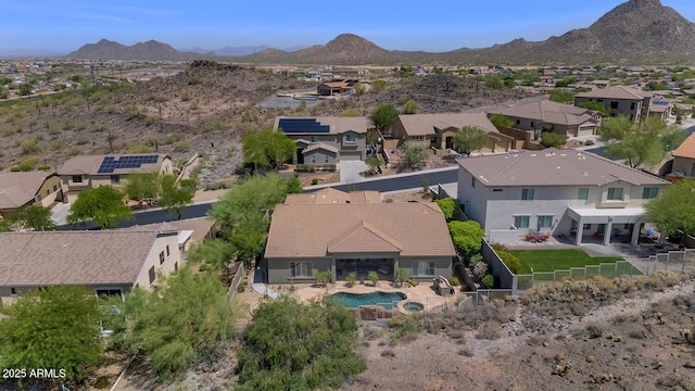 6133 W Fetlock Ter, Phoenix, AZ 85083 - aerial view of residential area featuring mountains and a pool