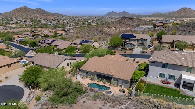 6133 W Fetlock Ter, Phoenix, AZ 85083 - aerial perspective of suburban area featuring a mountain backdrop and a pool
