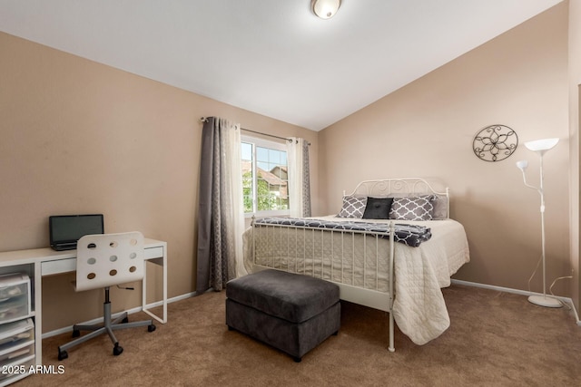 2941 N Oregon St Unit 12, Chandler, AZ 85225 - bedroom featuring lofted ceiling, carpet, an office area, and baseboards