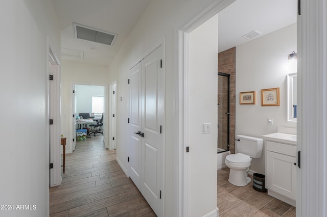 hall featuring light hardwood / wood-style flooring