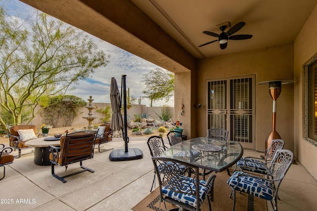 view of patio / terrace with ceiling fan