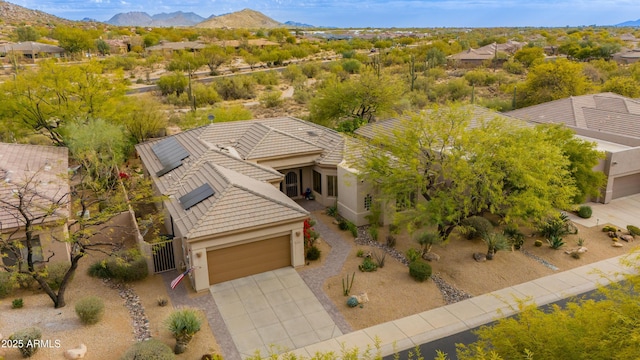 bird's eye view featuring a mountain view