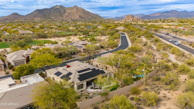 aerial view featuring a mountain view