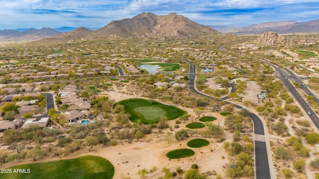 aerial view with a water and mountain view