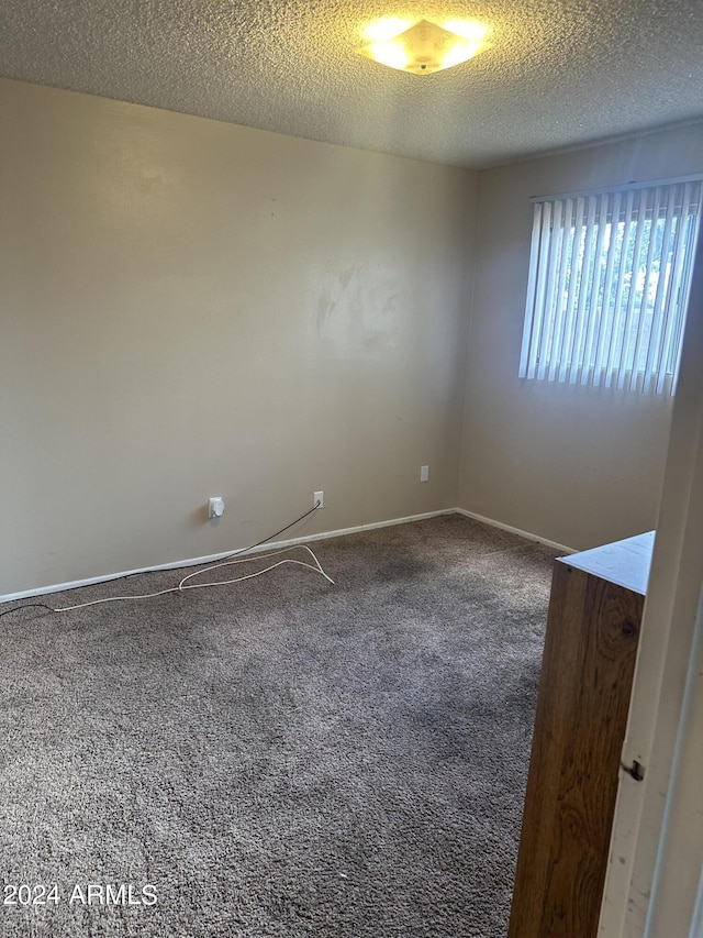 spare room with carpet and a textured ceiling