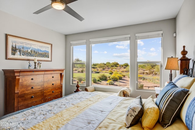 bedroom featuring a ceiling fan