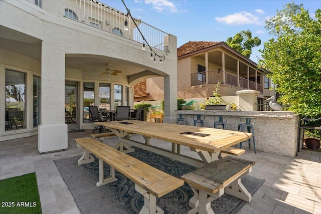 2135 E Clipper Ln, Gilbert, AZ 85234 - patio / terrace with outdoor dining space, a patio area, and a ceiling fan