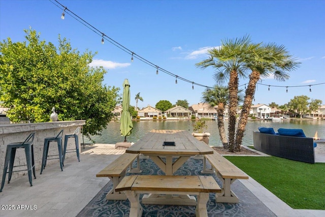 2135 E Clipper Ln, Gilbert, AZ 85234 - view of patio / terrace with a water view and a residential view