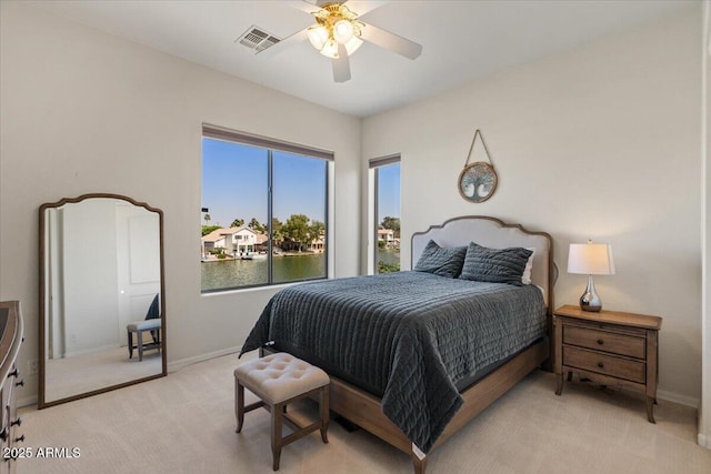 2135 E Clipper Ln, Gilbert, AZ 85234 - bedroom featuring light carpet and ceiling fan