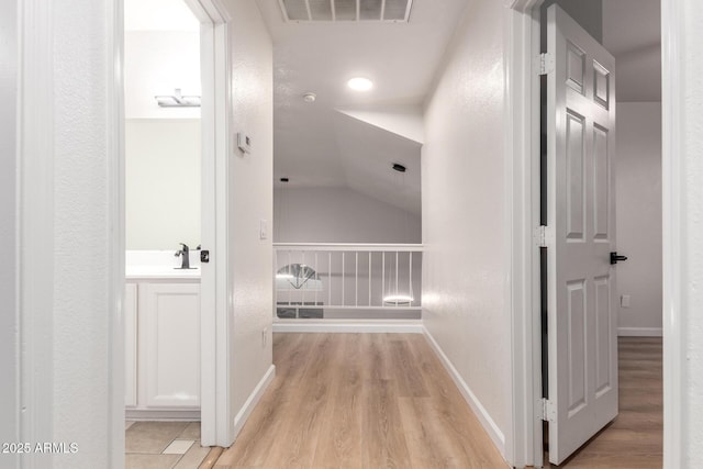 1405 N Jamaica Way, Gilbert, AZ 85234 - hallway with wood finished floors and vaulted ceiling