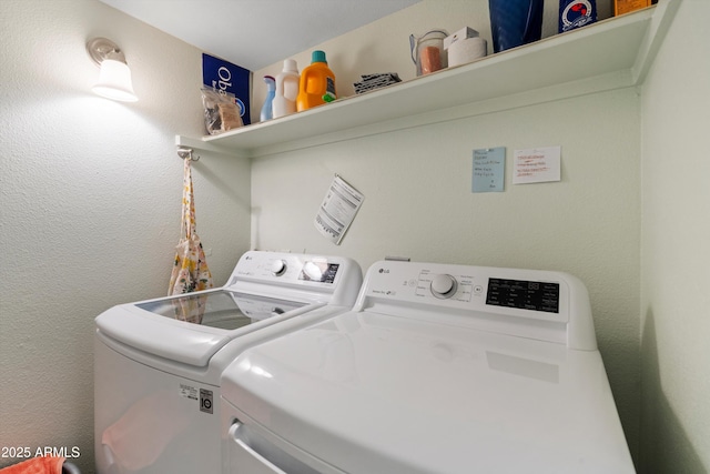 laundry area featuring independent washer and dryer