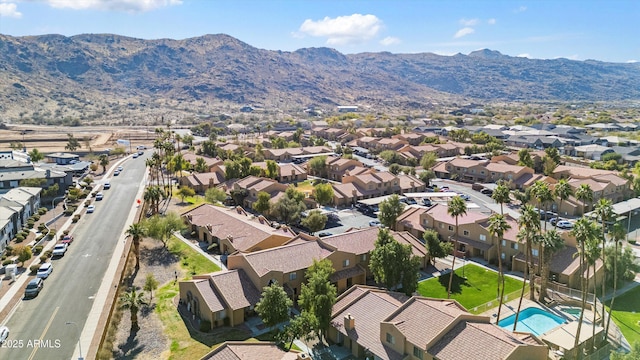 aerial view with a mountain view