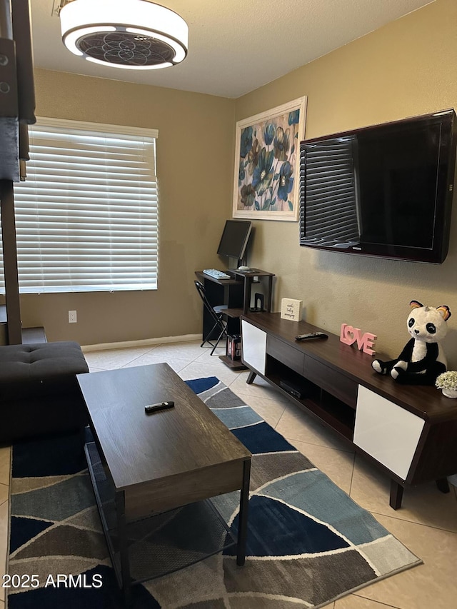 view of tiled living room