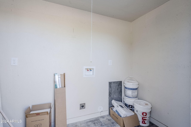 laundry area with hookup for a washing machine and electric dryer hookup