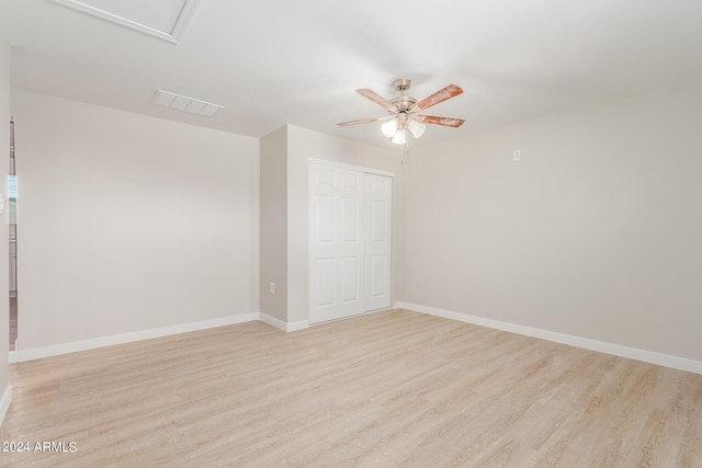 9424 N 2nd Pl, Phoenix, AZ 85020 - unfurnished room featuring baseboards, ceiling fan, and light wood finished floors