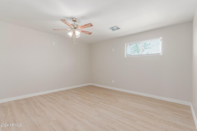 9424 N 2nd Pl, Phoenix, AZ 85020 - spare room featuring ceiling fan, light wood-style floors, and baseboards